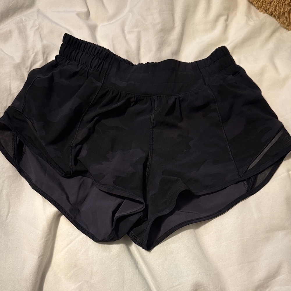 Lululemon Athletica Black Camo Athletic Shorts